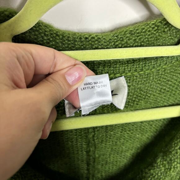 Flax Green Mohair Blend Poncho Sweater Sz M - Picture 6 of 11